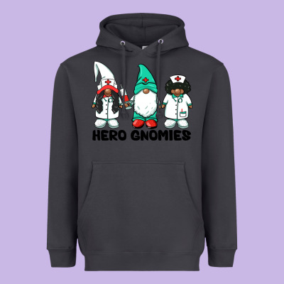 Hero Gnomies African American Nurse Gnomies Medical Gnomies Heavyweight Hoodie Designed By Barkaloodesign