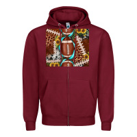 Burgundy football leopard gemstone sunflower tumbler3 Zipper Hoodie - JahusDesignShop