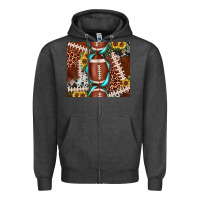 Charcoal Heather football leopard gemstone sunflower tumbler3 Zipper Hoodie - JahusDesignShop
