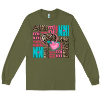 Army Green mini mini mini with hearts Long Sleeve Tee - AdoDesignShop
