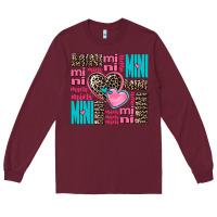 Burgundy mini mini mini with hearts Long Sleeve Tee - AdoDesignShop