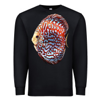 Black Discus Fish Premium Sweatshirt - LillyAllenDesigns
