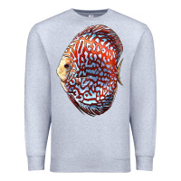Heather Grey Discus Fish Premium Sweatshirt - LillyAllenDesigns