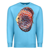 Ocean Blue Discus Fish Premium Sweatshirt - LillyAllenDesigns