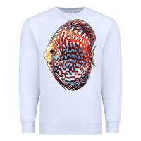 White Discus Fish Premium Sweatshirt - LillyAllenDesigns