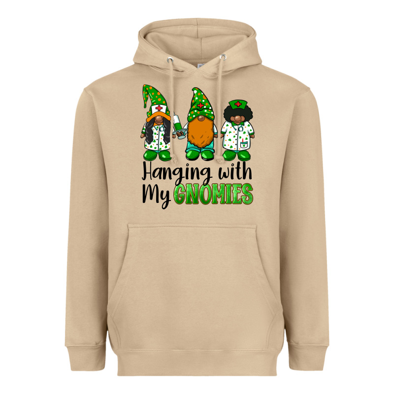 Hanging With My Gnomies African American Nurse Gnomies Heavyweight Hoodie by BarkalooDesign | Teevron