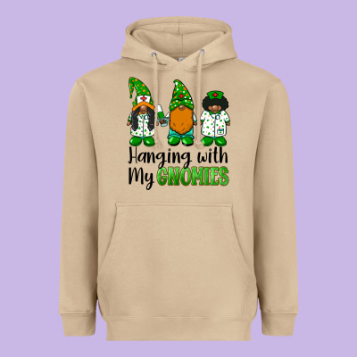 Hanging With My Gnomies African American Nurse Gnomies Heavyweight Hoodie Designed By Barkaloodesign