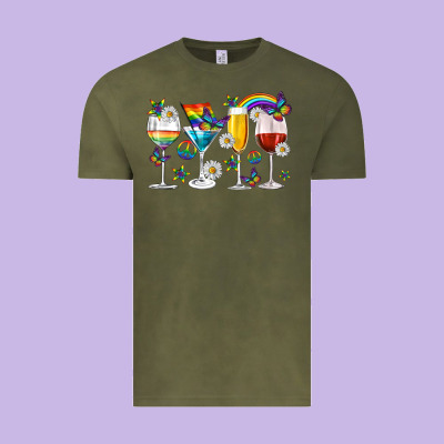 Vintage Tee pride lgbtq wine cups and glasses