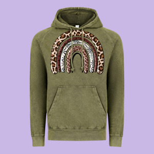 Cheetah Rainbow Vintage Hoodie Designed By Maliassmallbusiness