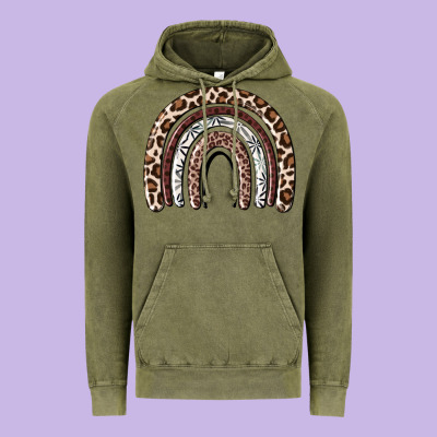 Vintage Hoodie Cheetah rainbow