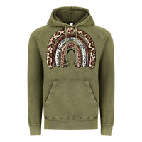 Vintage Olive Cheetah rainbow Vintage Hoodie - MaliasSmallBusiness