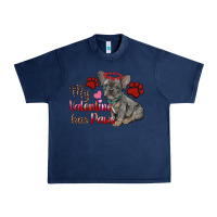Navy my valentine has paws french bulldog Urban Heavy Tee - RanaPortraitStore