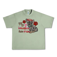 My Valentine Has Paws French Bulldog Urban Heavy Tee | Teevron