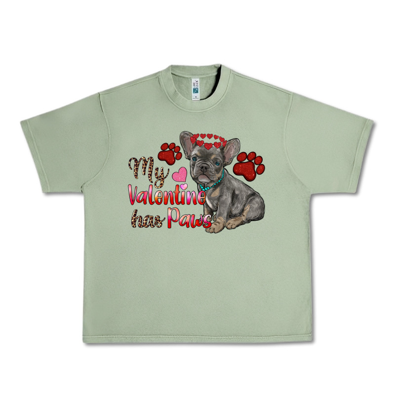 My Valentine Has Paws French Bulldog Urban Heavy Tee by RanaPortraitStore | Teevron