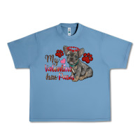 Pebble Blue my valentine has paws french bulldog Urban Heavy Tee - RanaPortraitStore