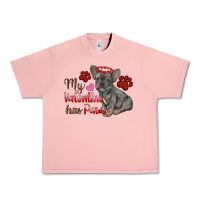 Salmon my valentine has paws french bulldog Urban Heavy Tee - RanaPortraitStore