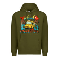 Army Green school bus monitor Premium Hoodie - NancyCooperArtShop