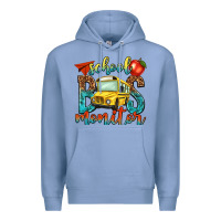 Colony Blue school bus monitor Premium Hoodie - NancyCooperArtShop