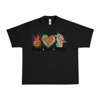 Black peace love nails Urban Heavy Tee - BarkalooDesign