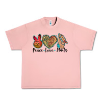 Salmon peace love nails Urban Heavy Tee - BarkalooDesign