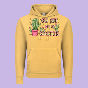 Go Sit On A Cactus Vintage Hoodie Designed By Maliassmallbusiness