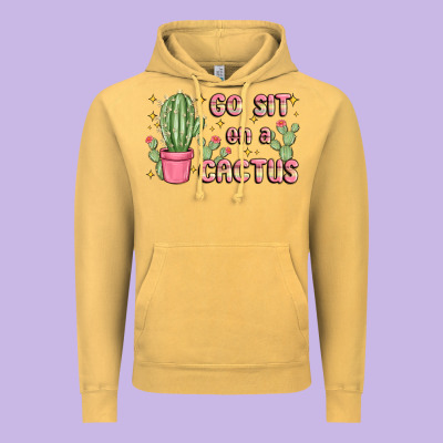 Vintage Hoodie go sit on a cactus