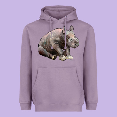Baby Rhino Illustrations Heavyweight Hoodie Designed By Lillyallendesigns