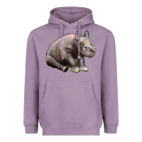 Lavender Baby Rhino Illustrations Heavyweight Hoodie - LillyAllenDesigns