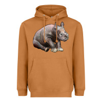 Meerkat Baby Rhino Illustrations Heavyweight Hoodie - LillyAllenDesigns
