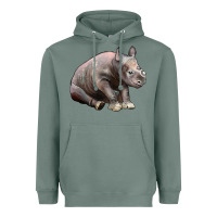 Sage Baby Rhino Illustrations Heavyweight Hoodie - LillyAllenDesigns