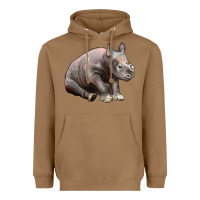 Toasted Coconut Baby Rhino Illustrations Heavyweight Hoodie - LillyAllenDesigns