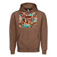 Chestnut football leopard cowhide Zipper Hoodie - JahusDesignShop