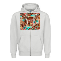Dove Grey football leopard cowhide Zipper Hoodie - JahusDesignShop