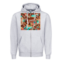 Heather Grey football leopard cowhide Zipper Hoodie - JahusDesignShop