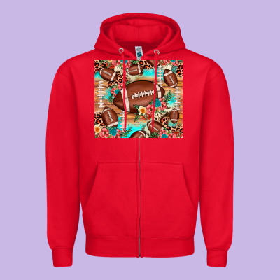 Football Leopard Cowhide Zipper Hoodie Designed By Jahusdesignshop