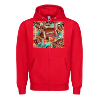 Red football leopard cowhide Zipper Hoodie - JahusDesignShop