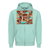 Seafoam football leopard cowhide Zipper Hoodie - JahusDesignShop