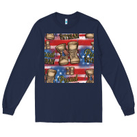 Navy proud veteran seamless pattern Long Sleeve Tee - HRA Design Shop