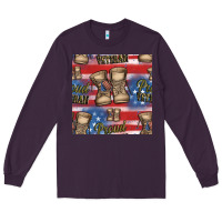 Plum proud veteran seamless pattern Long Sleeve Tee - HRA Design Shop