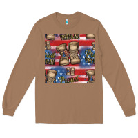 Toasted Coconut proud veteran seamless pattern Long Sleeve Tee - HRA Design Shop