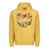 Antique Gold teacher heart custom Premium Hoodie - NancyCooperArtShop