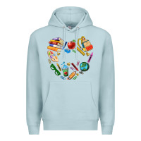 Blue Mist teacher heart custom Premium Hoodie - NancyCooperArtShop