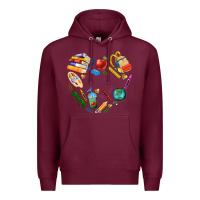 Burgundy teacher heart custom Premium Hoodie - NancyCooperArtShop