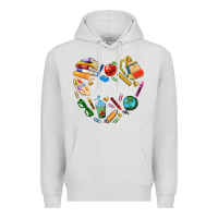Dove Grey teacher heart custom Premium Hoodie - NancyCooperArtShop
