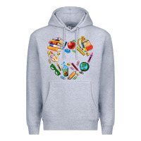 Heather Grey teacher heart custom Premium Hoodie - NancyCooperArtShop