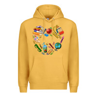 Mustard teacher heart custom Premium Hoodie - NancyCooperArtShop
