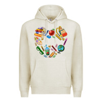 Oatmeal Heather teacher heart custom Premium Hoodie - NancyCooperArtShop