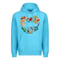 Ocean Blue teacher heart custom Premium Hoodie - NancyCooperArtShop