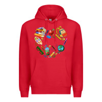 Red teacher heart custom Premium Hoodie - NancyCooperArtShop