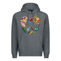 Rock teacher heart custom Premium Hoodie - NancyCooperArtShop